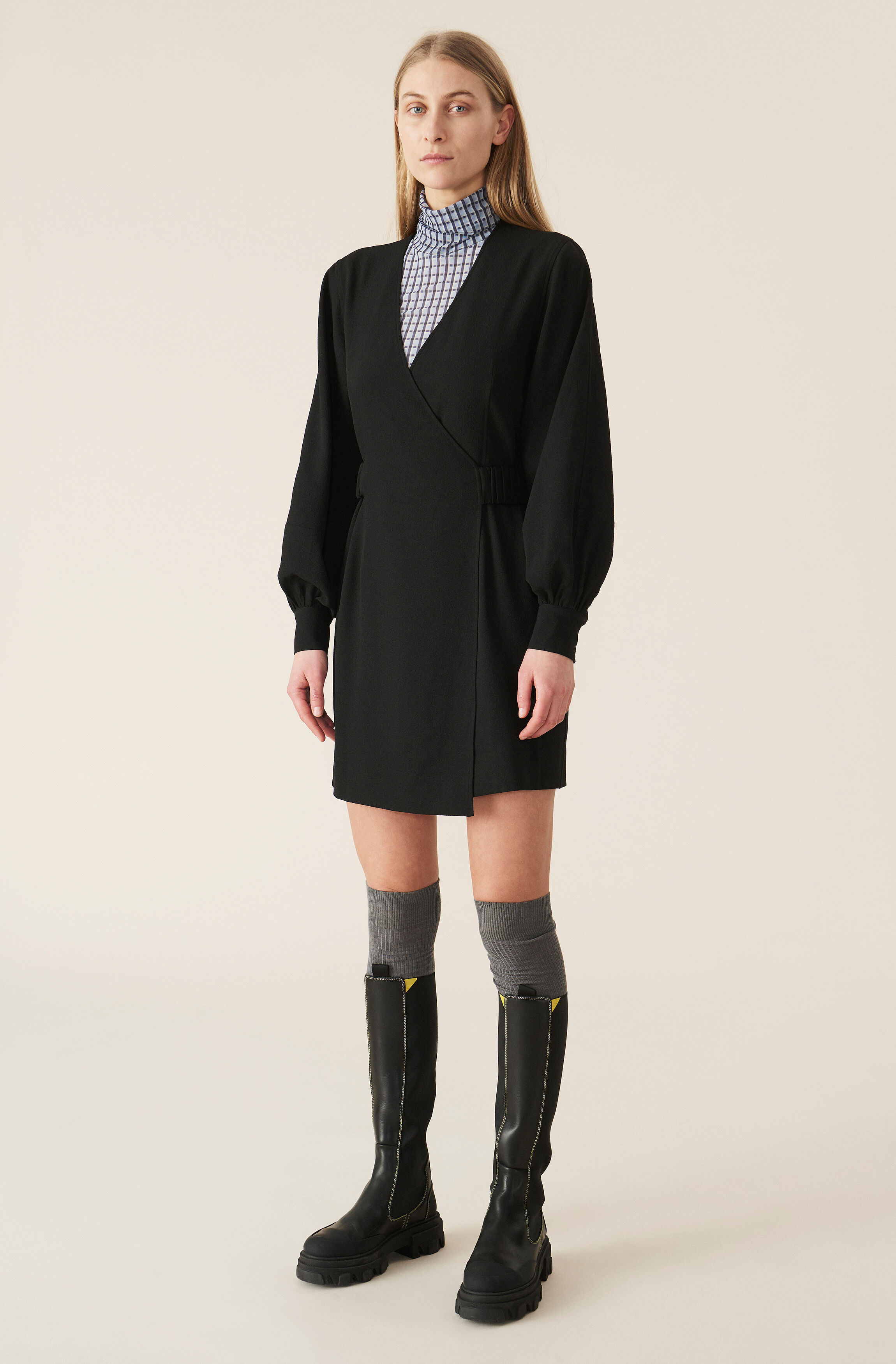 Ganni heavy crepe mini dress clearance