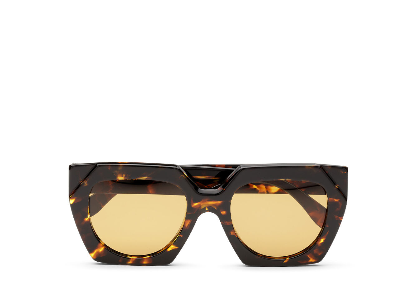 Brown Oversized Sunglasses, Acetate, in colour Brandy Brown - 1 - GANNI