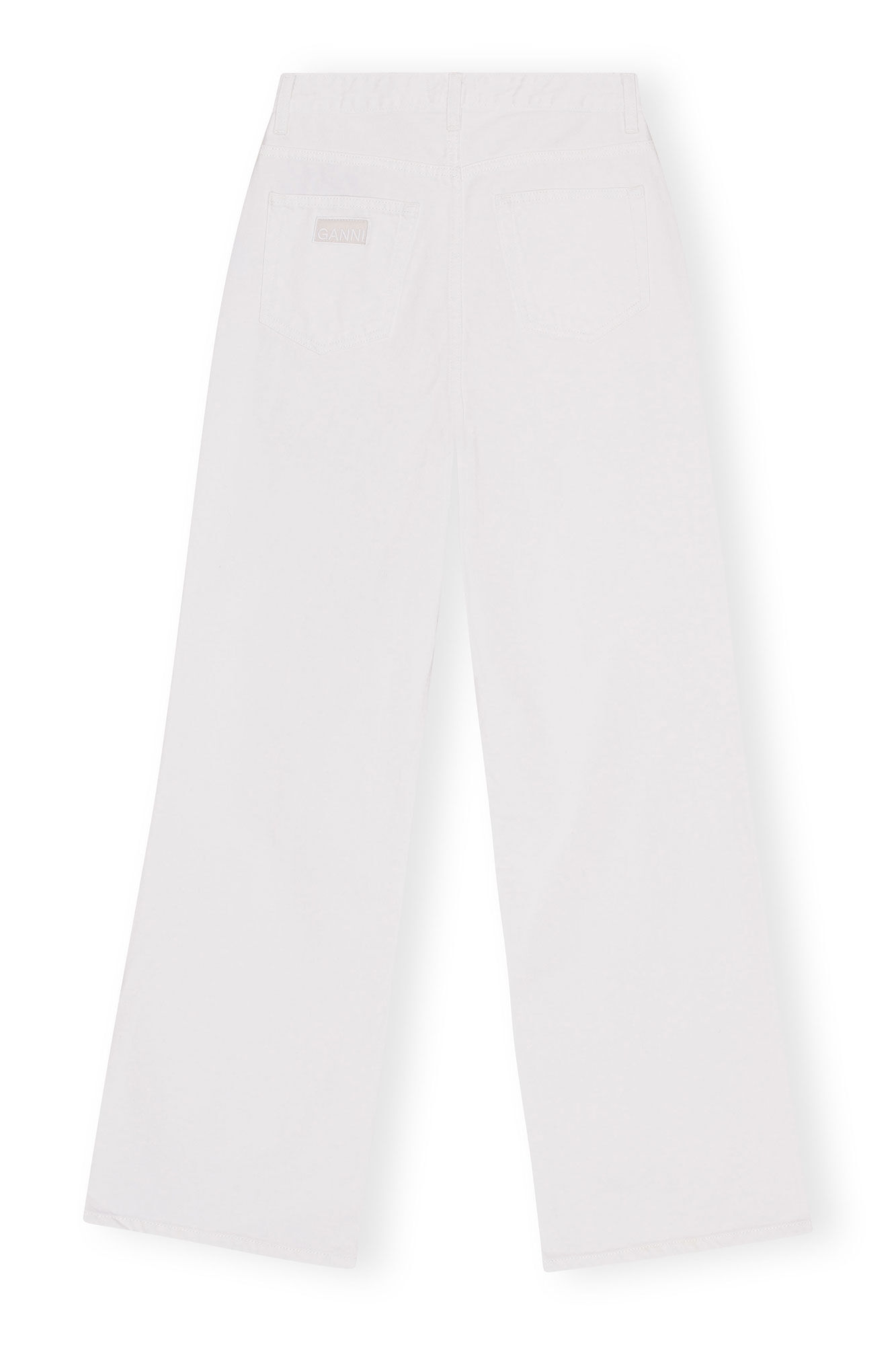 White Magny Jeans, Cotton, in colour Bright White - 2 - GANNI