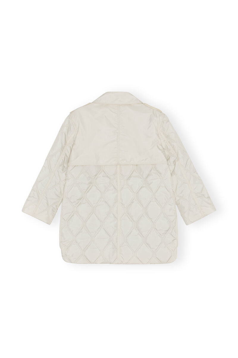 Quilt Midi Jacket, Recycled Polyester, in colour Egret - 2 - GANNI