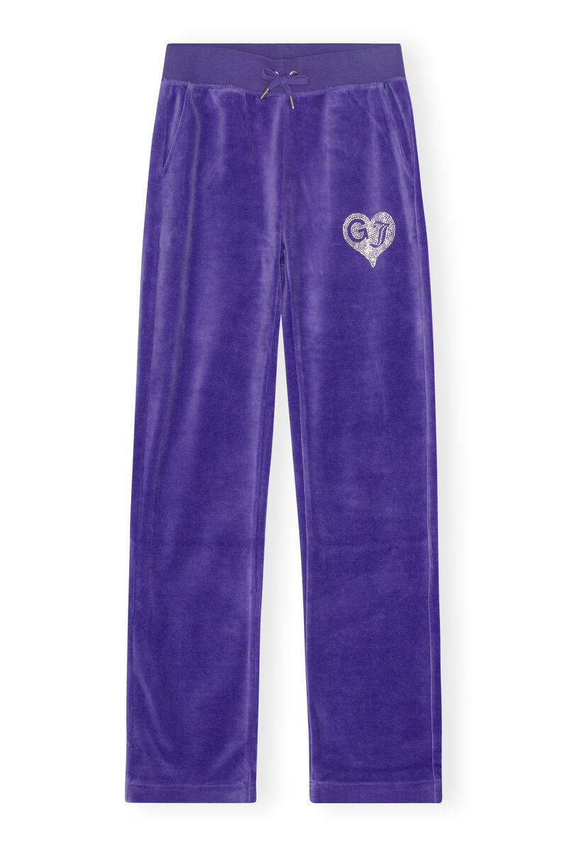 Straight-leg Drawstring Sweatpants, Organic Cotton, in colour Blue Iris - 1 - GANNI