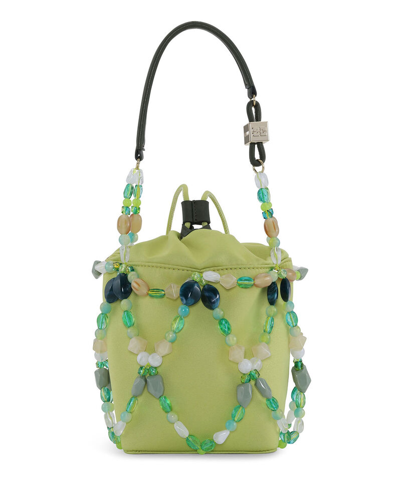  Bucket Beads Bag, Polyester, in colour Tender Shoots - 1 - GANNI