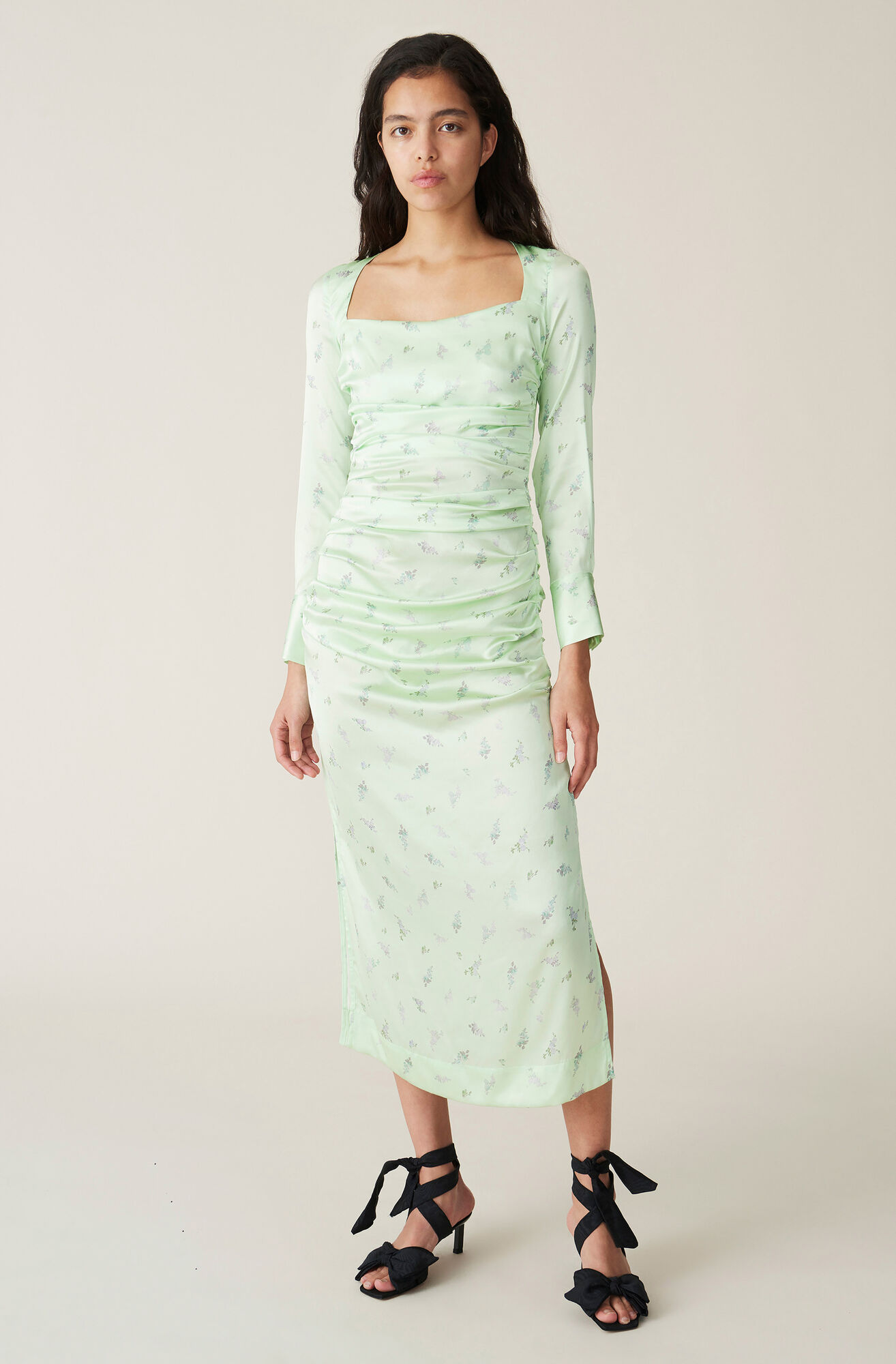 Ganni Us Silk Stretch Satin Dress 238 00 Usd Shop Your New