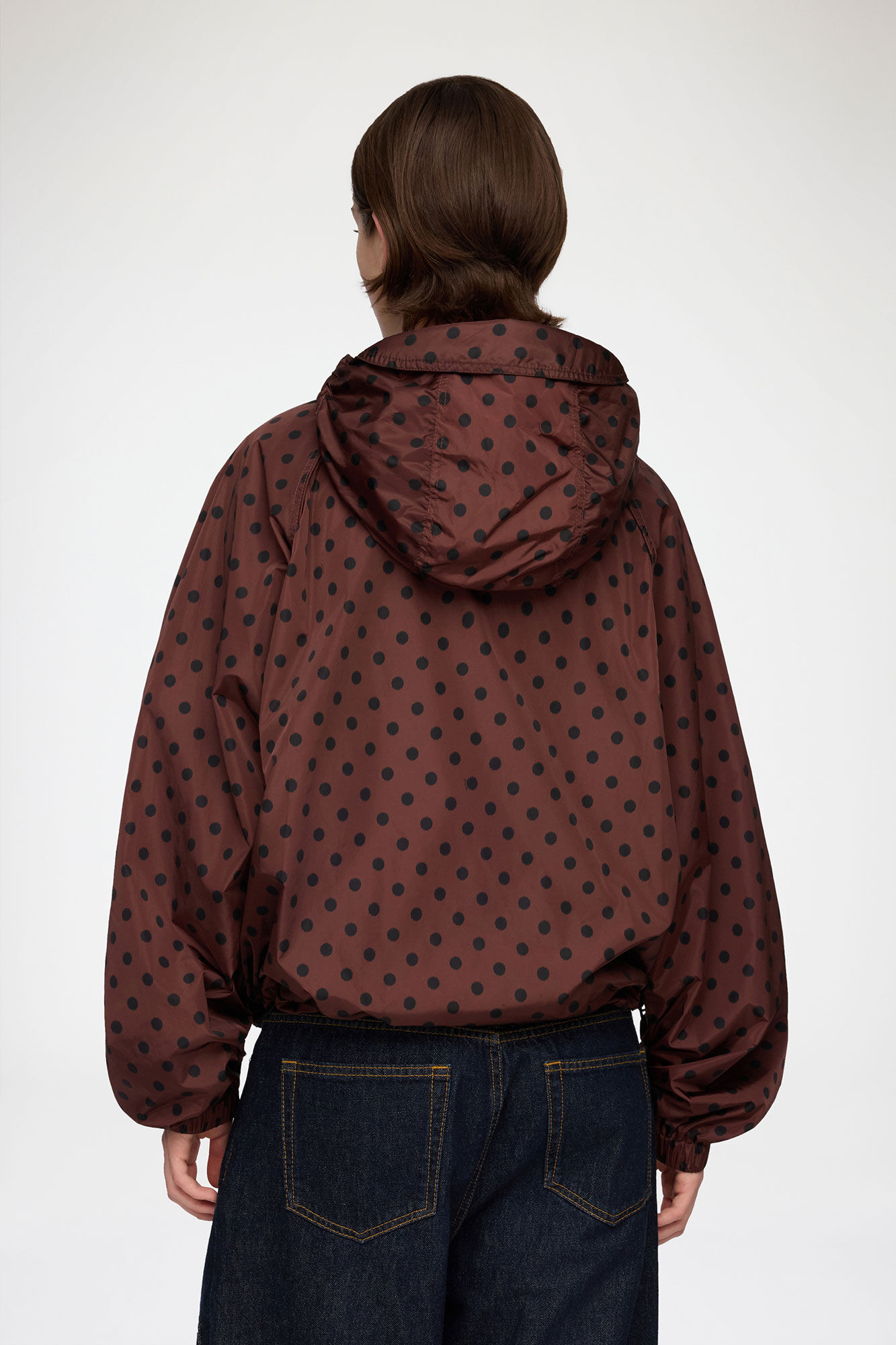 Jacket in Printed Nylon, Recycled Polyamide, in colour Chicory Coffee - 3 - GANNI