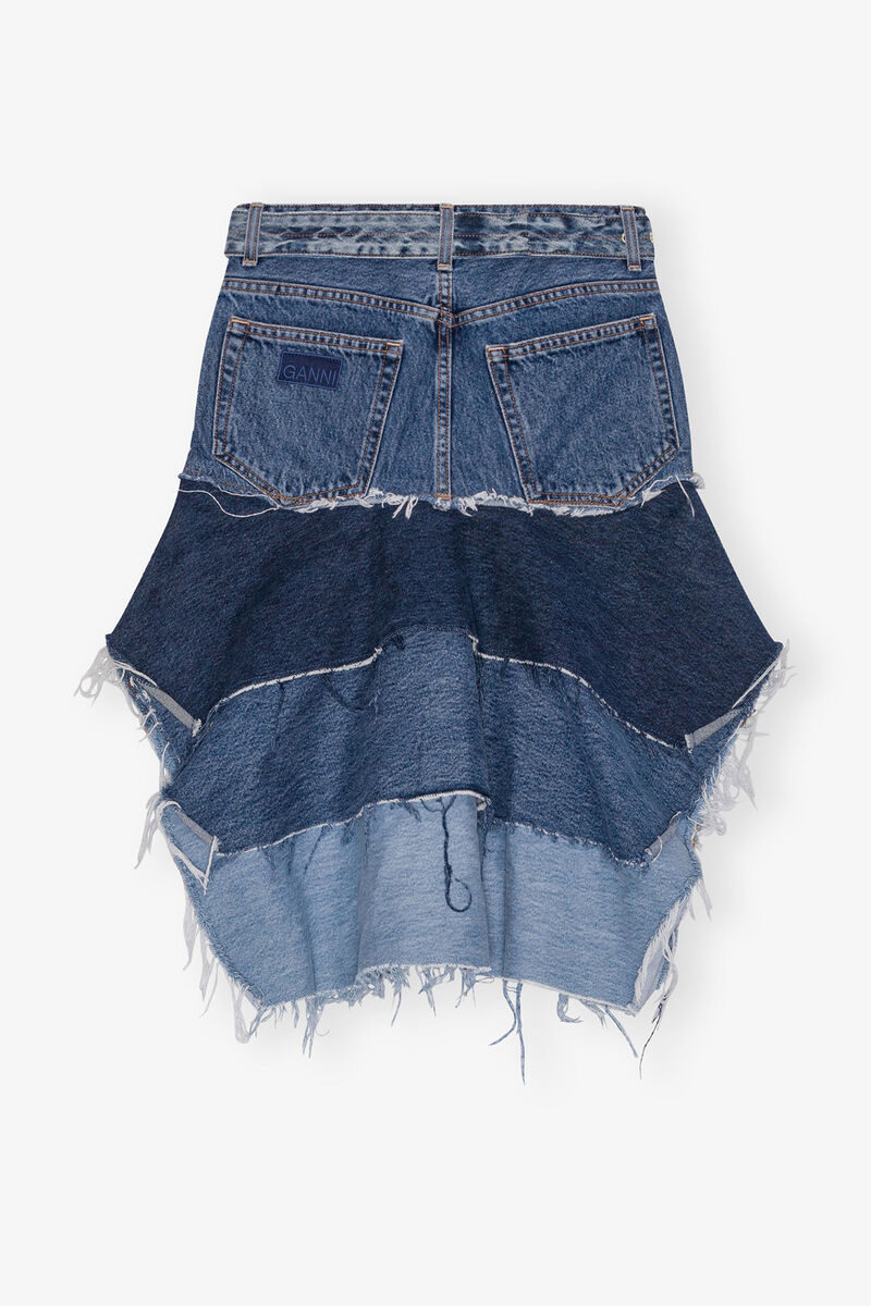 Reworked Denim Top, Cotton, in colour Denim - 2 - GANNI