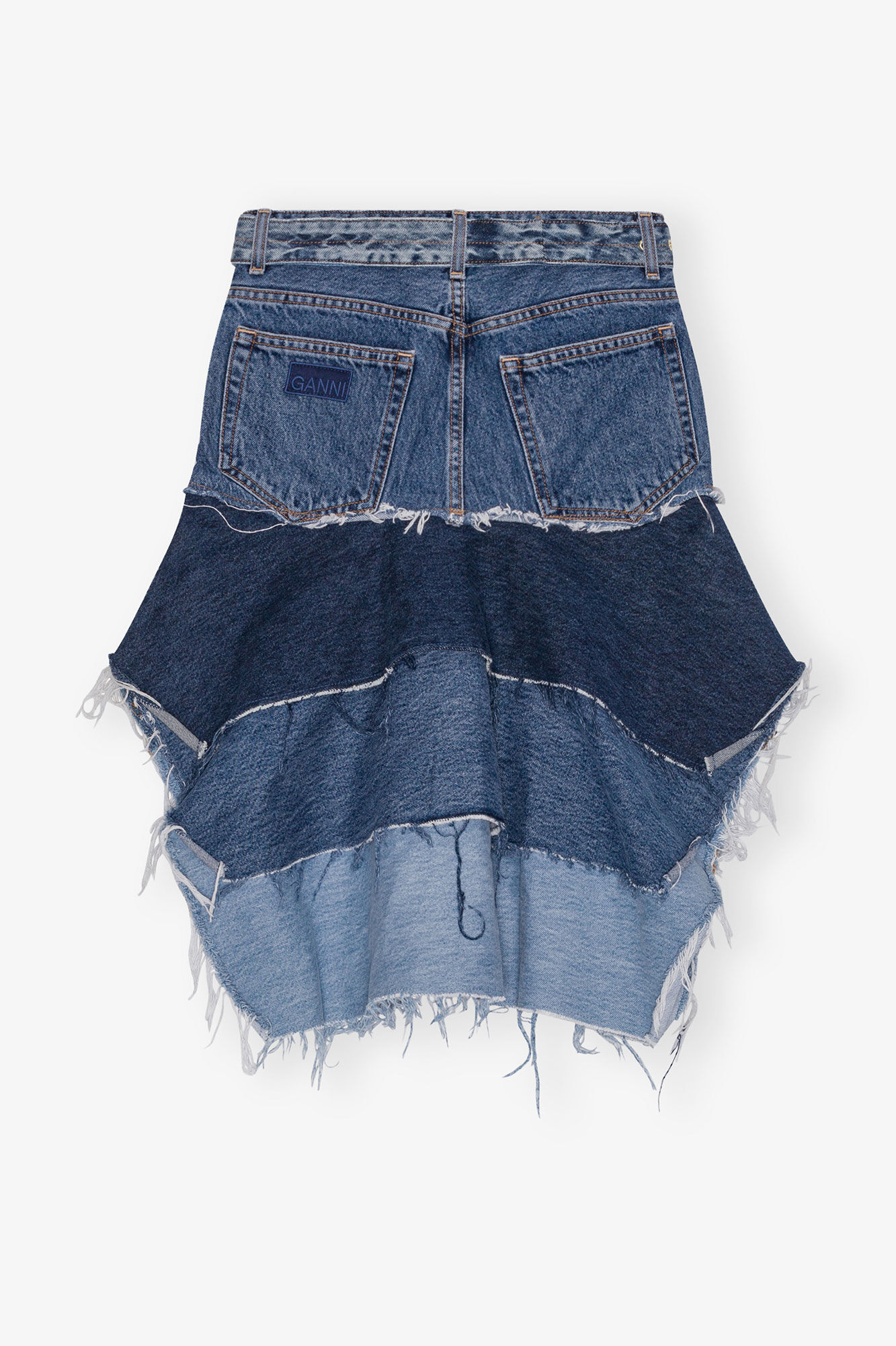 Reworked Denim Top, Cotton, in colour Denim - 2 - GANNI