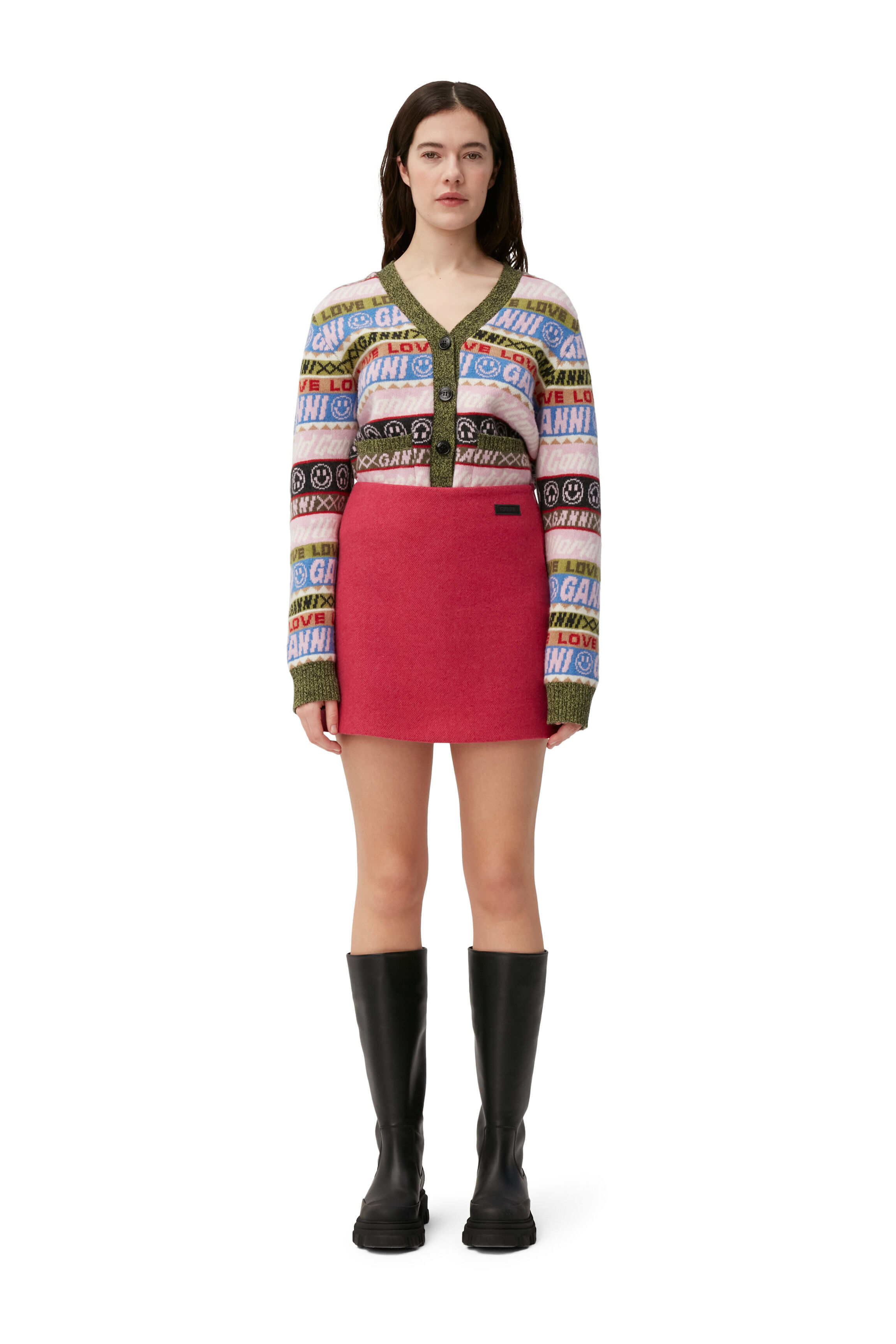 Multicolour Graphic Cardigan | GANNI UK