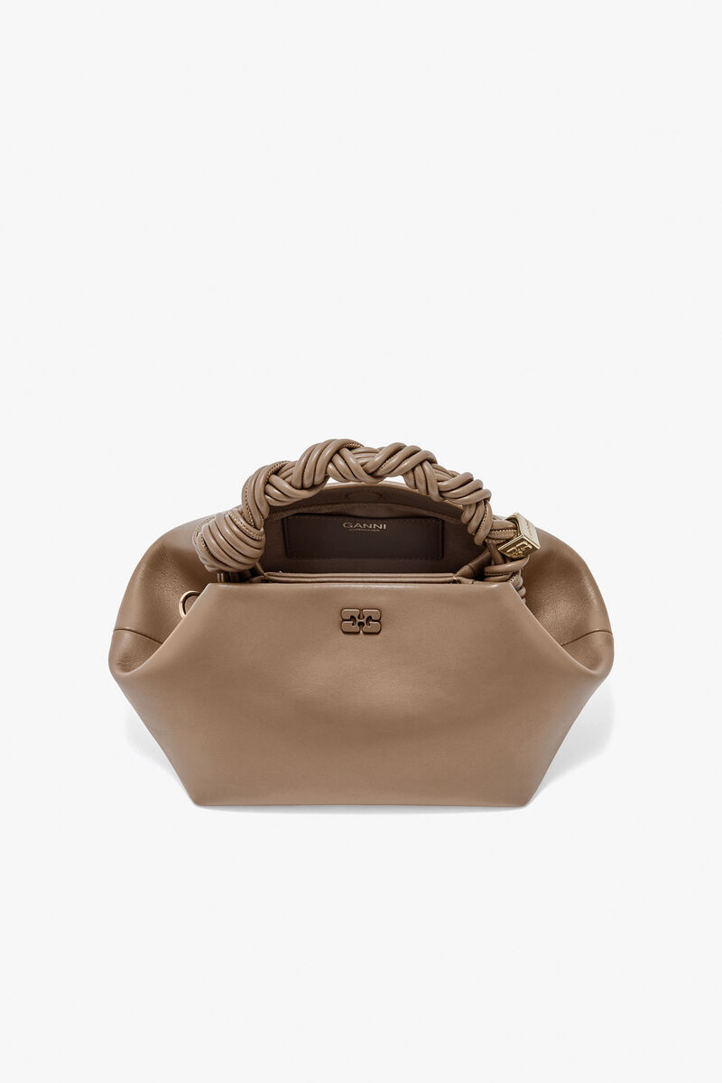 Small Bou Bag in Brown, Recycled Leather, in colour Coca Mocha - 3 - GANNI