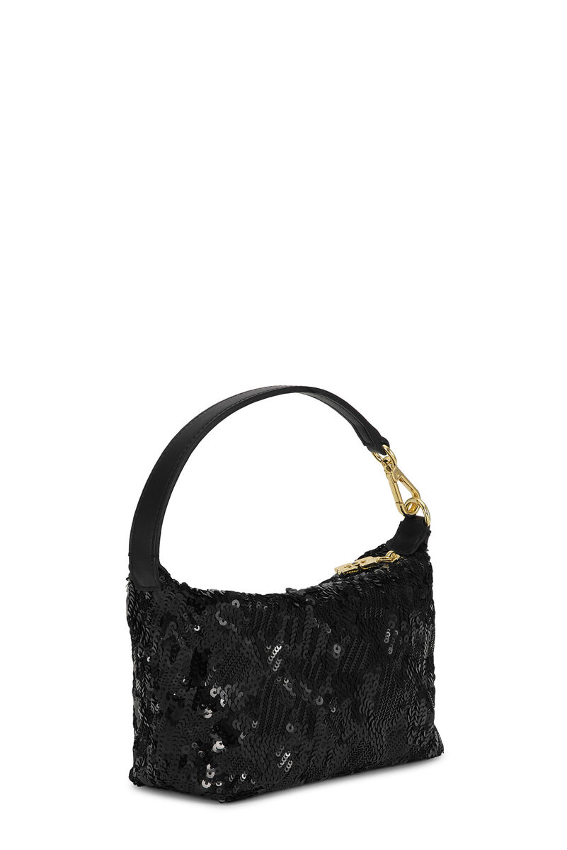 Black Small Butterfly Small Pouch Sequin Tasche, in colour Black - 2 - GANNI