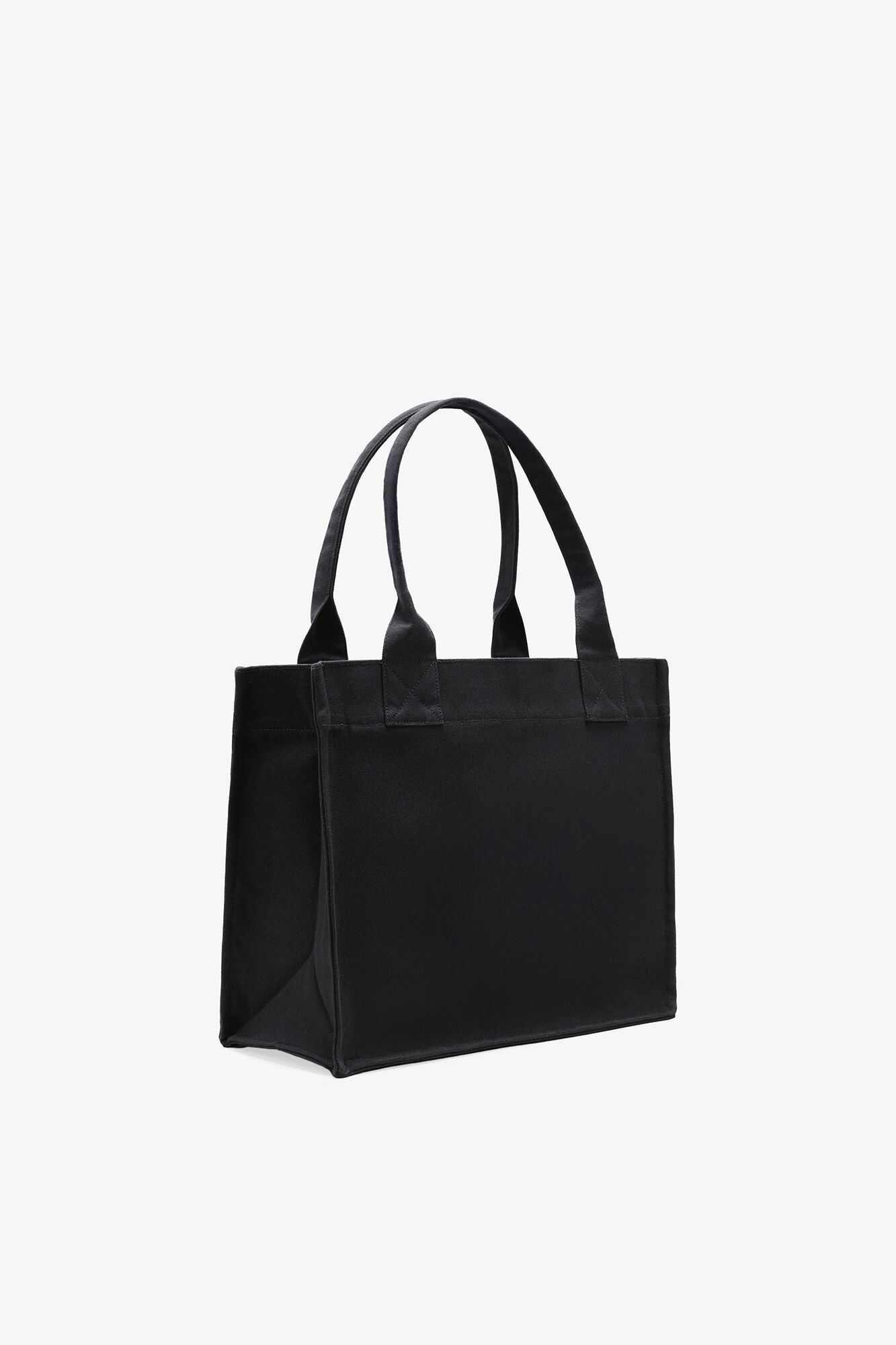 Black Puppy Large Tote, Recycled Cotton, in colour Phantom - 2 - GANNI