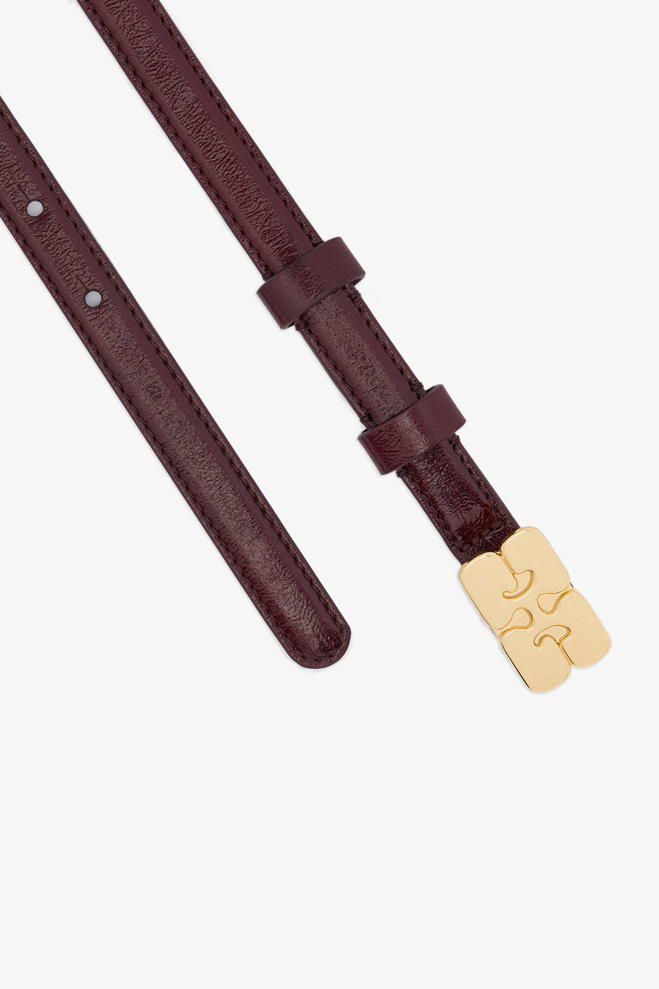 Kat Belt Small in Red, Polyester, in colour Burgundy - 2 - GANNI