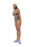 Halter Bikini Top, Elastane, in colour Leopard - 3 - GANNI