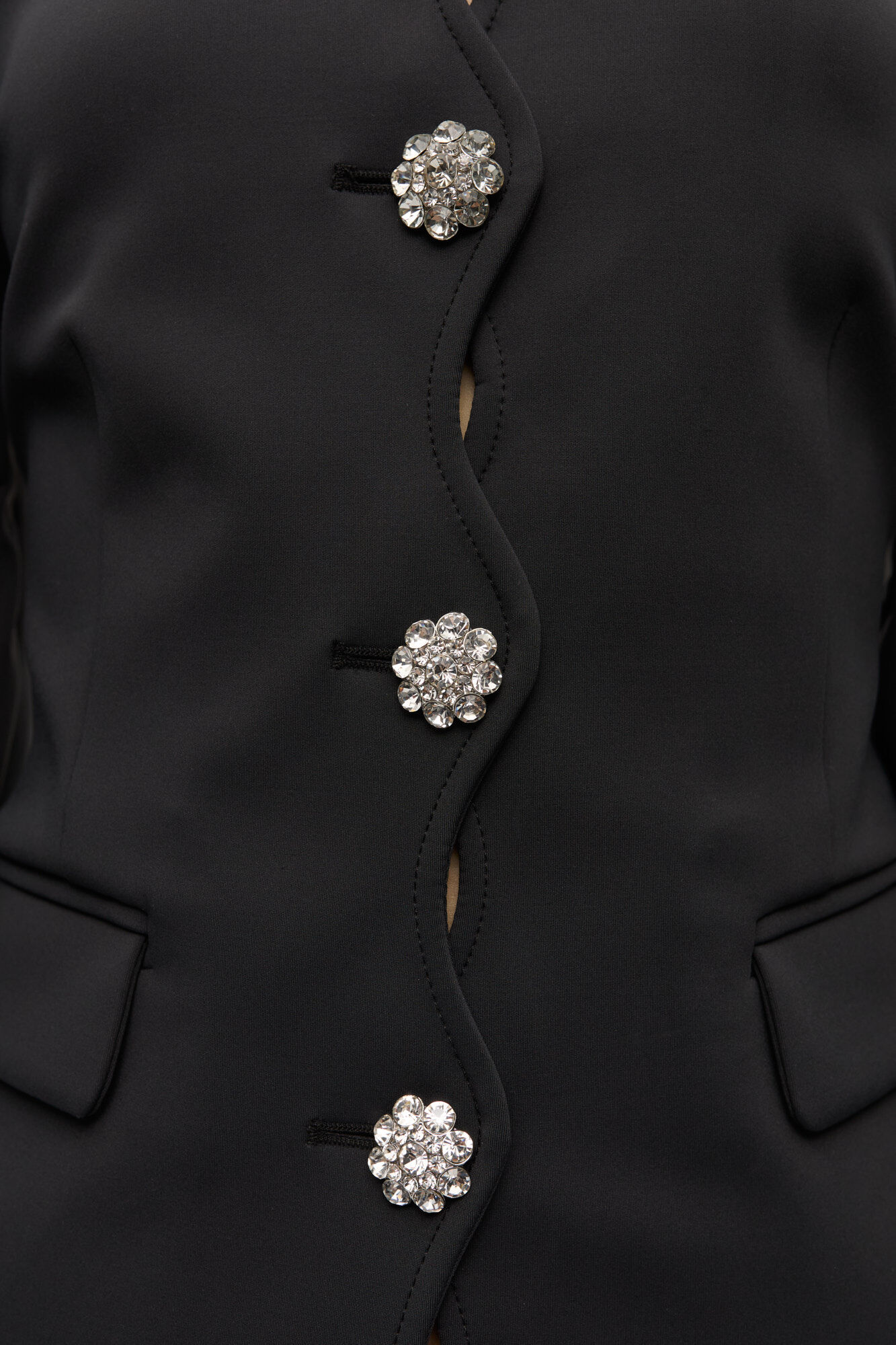 Black Structured Blazer, Elastane, in colour Phantom - 4 - GANNI