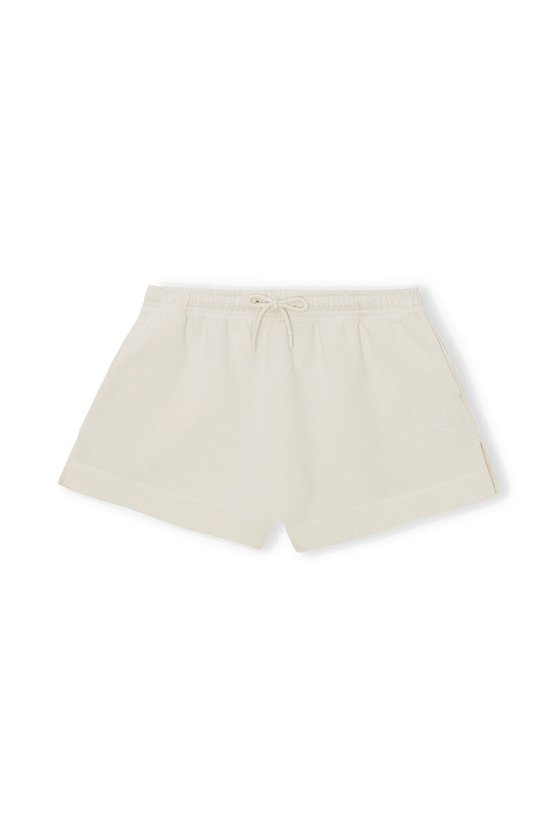 Shorts med snøring, Cotton, in colour Egret - 1 - GANNI
