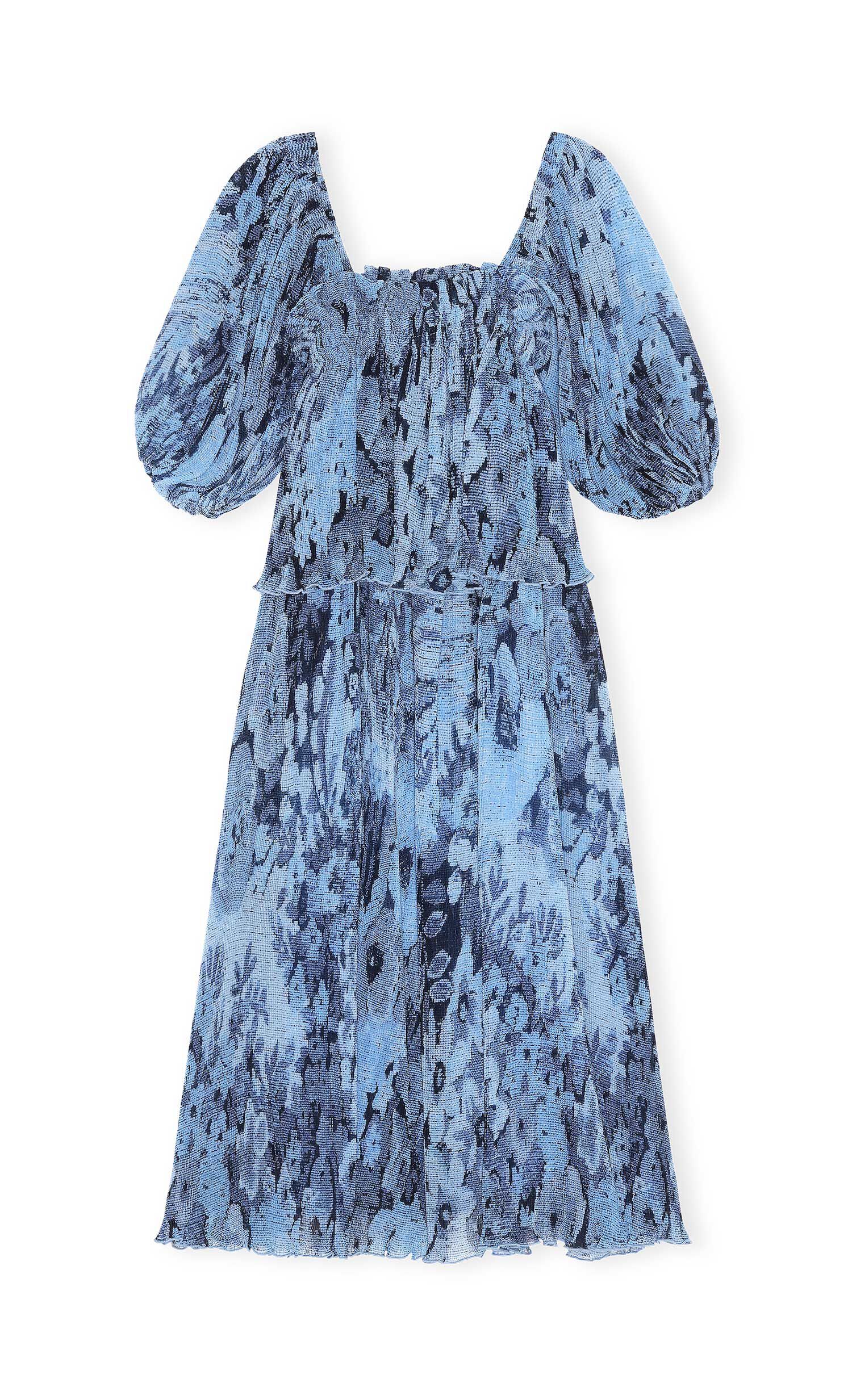 Placid Blue Pleated Georgette Layer 