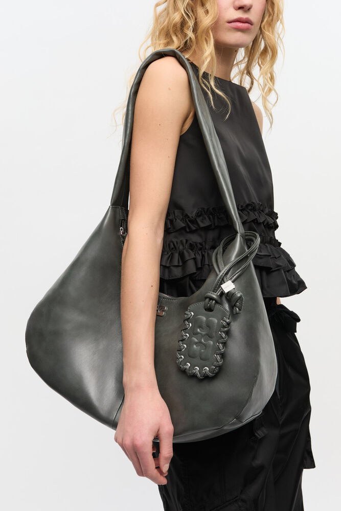 Steal Grey Medium Hobo Bag, Steal Grey