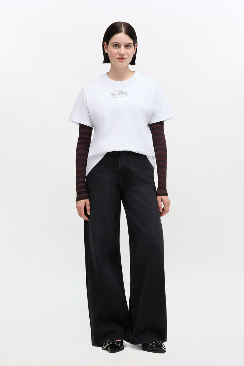 Black Lari Jeans, Organic Cotton, in colour Black Washed - 2 - GANNI