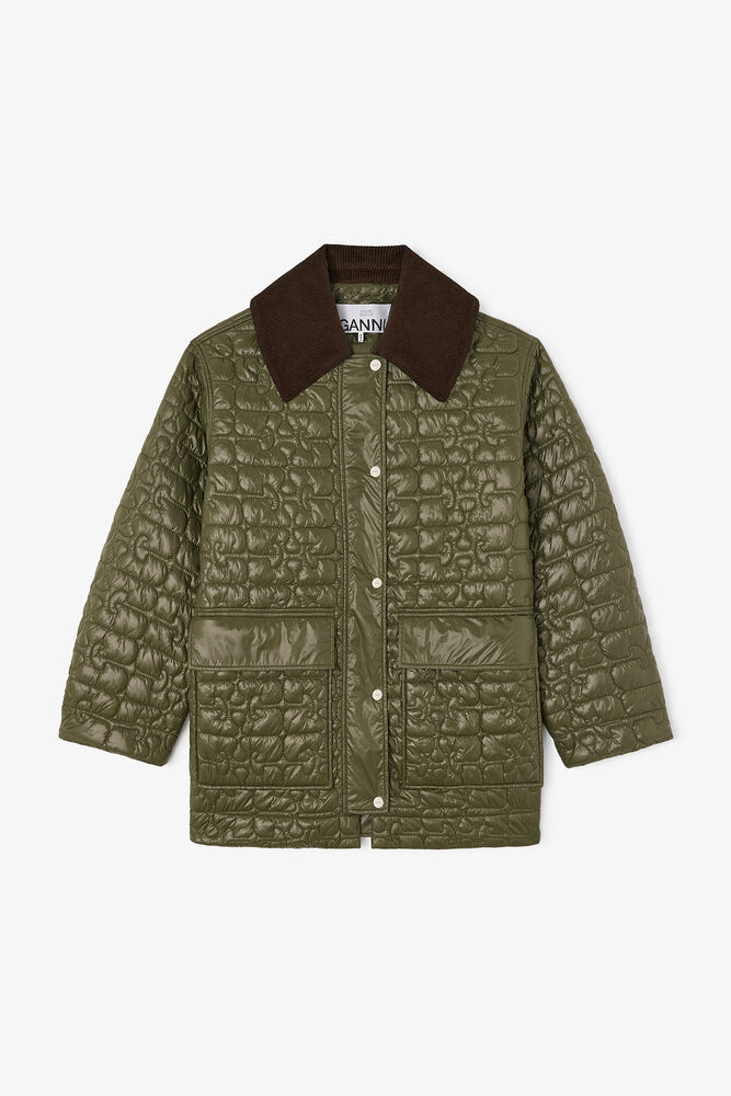 Shiny Quilt Midi Jacket, Kalamata