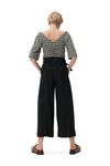 Cropped Trousers, Polyester, in colour Black - 2 - GANNI