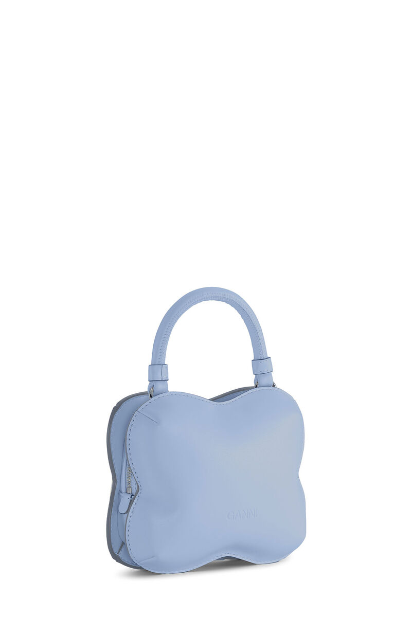 Light Blue Small Butterfly Crossbody Bag, Polyester, in colour Light Blue Vintage - 3 - GANNI