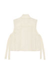 Oversized Shiny Puff Vest, Recycled Polyester, in colour Buttercream - 2 - GANNI
