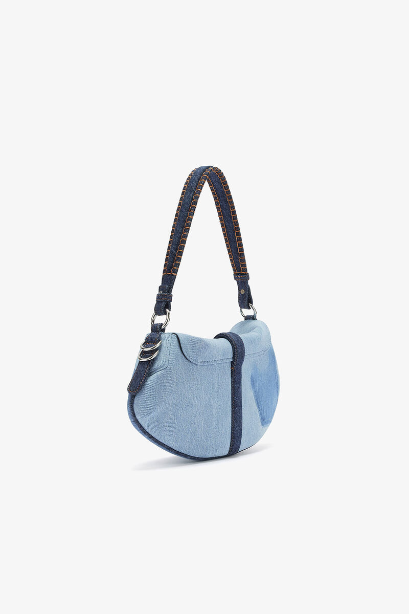 B-Kat taske i denim, Organic Cotton, in colour Mid Blue Vintage - 2 - GANNI