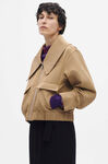 Twill Jacket, Polyester, in colour Tiger's Eye - 1 - GANNI