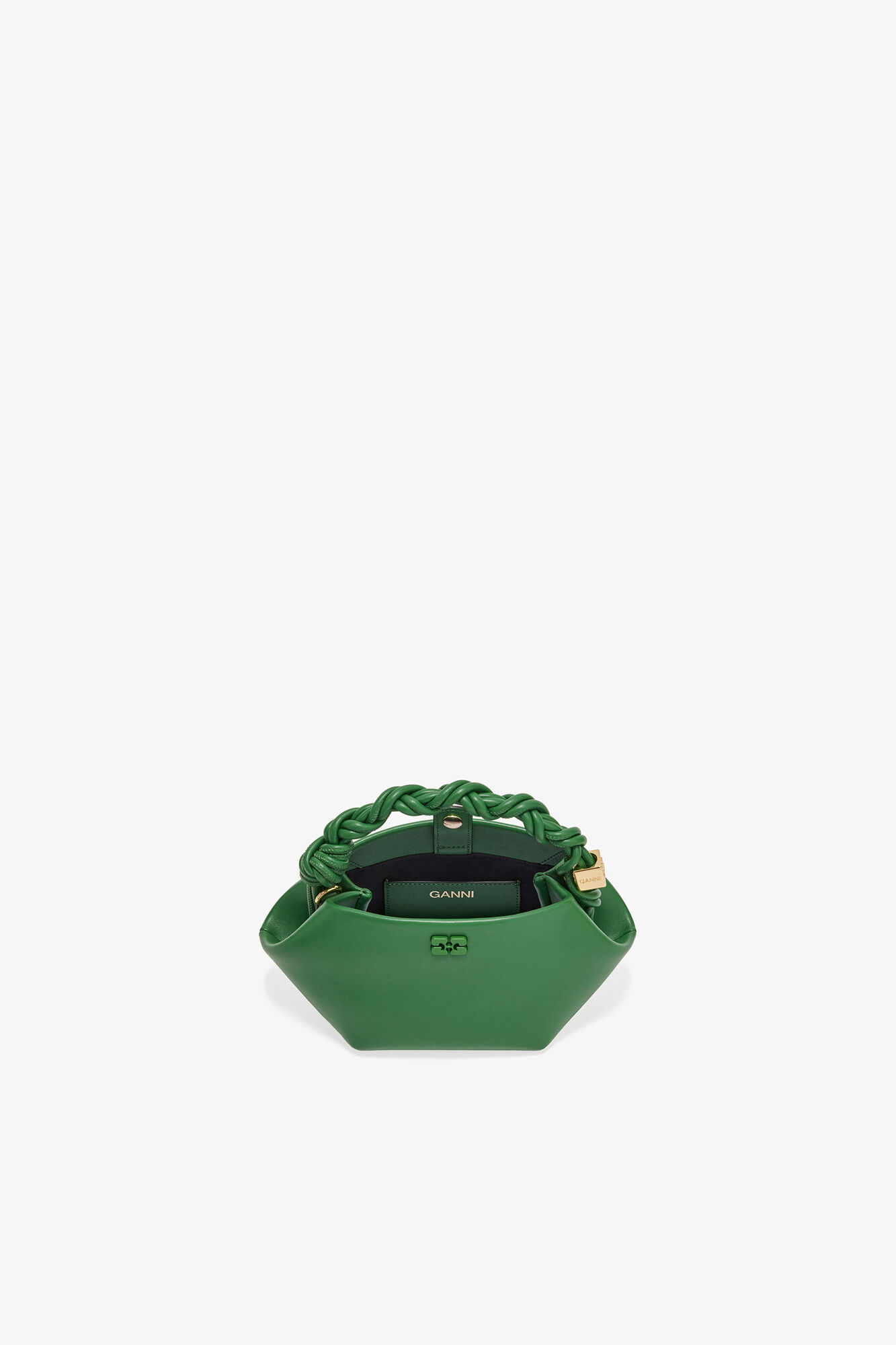 Green Mini Bou Bag, Recycled Leather, in colour Juniper - 3 - GANNI