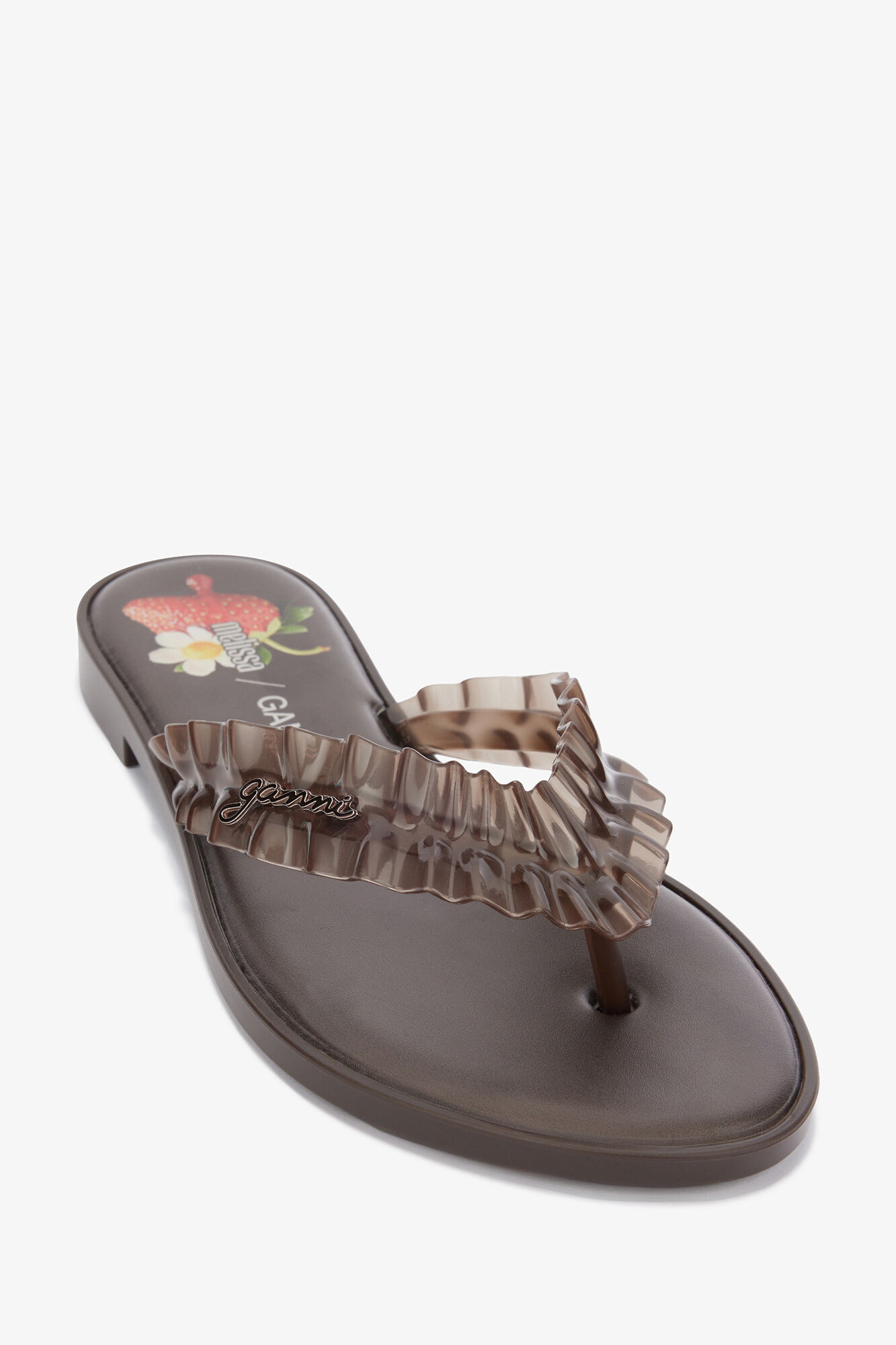 Melissa Flip Flop in Brown, Polyvinyl Chloride, in colour Demitasse - 4 - GANNI