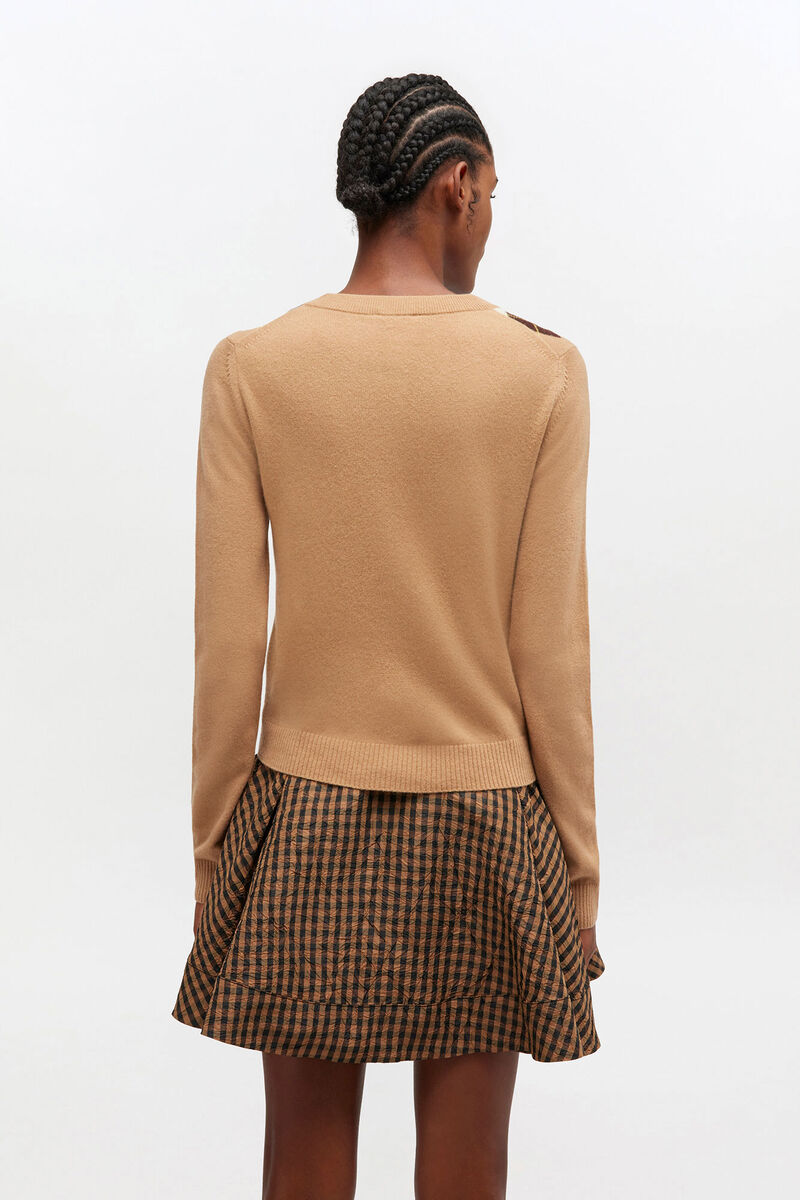 Rutig cardigan, in colour Incense - 3 - GANNI