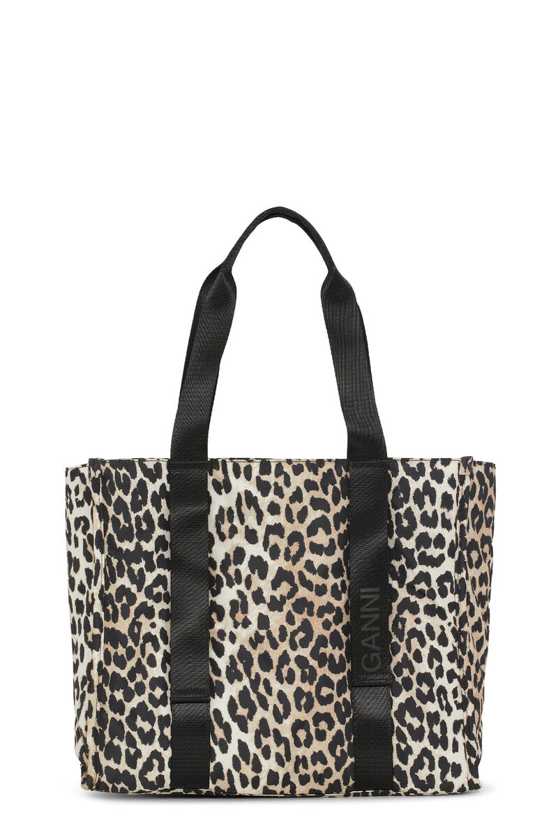 Ganni Leopard-Print Tote Bag