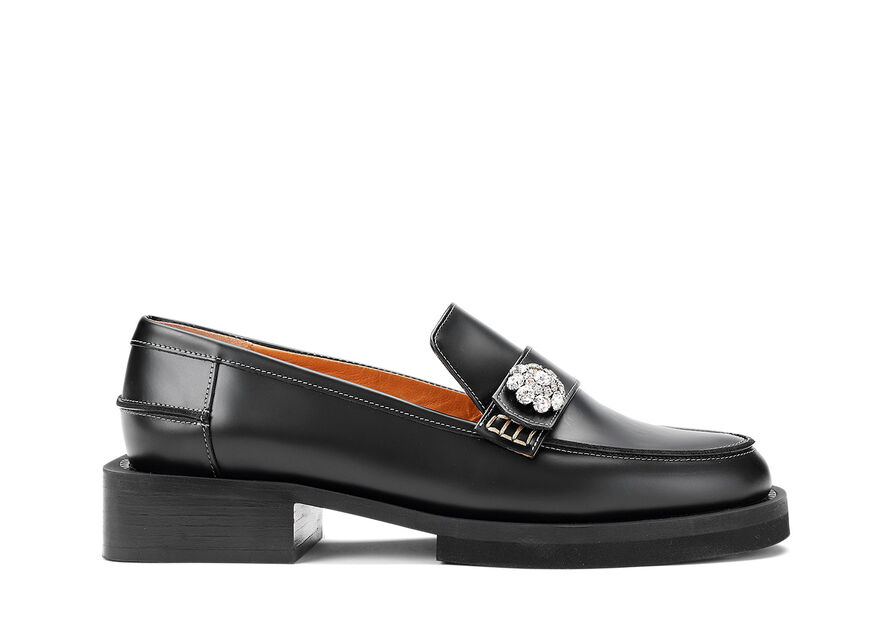 Black Embellished Loafers | GANNI US