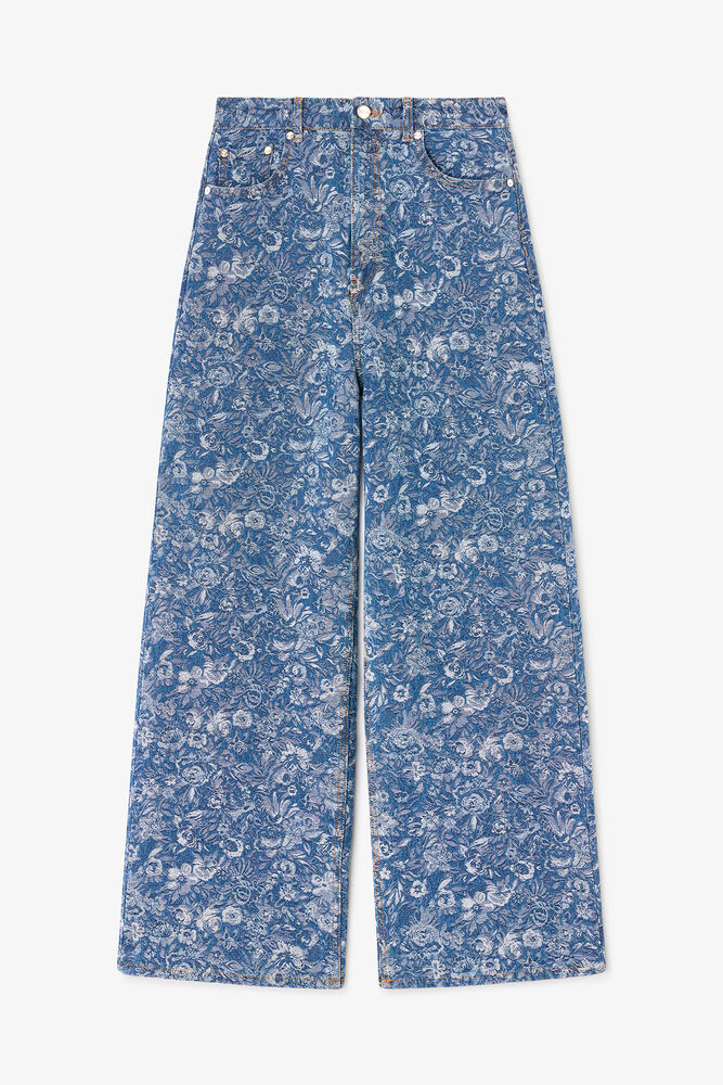 Blaue Gobelin-Baggy-Jeans, Mid Blue Stone