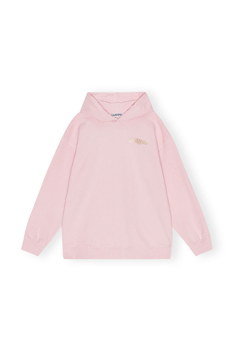 Sweat à capuche Light Pink Isoli Oversized, Cotton, in colour Chalk Pink - 1 - GANNI