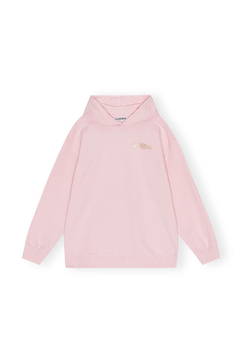 Light Pink Isoli Oversized Hættetrøje, Cotton, in colour Chalk Pink - 1 - GANNI