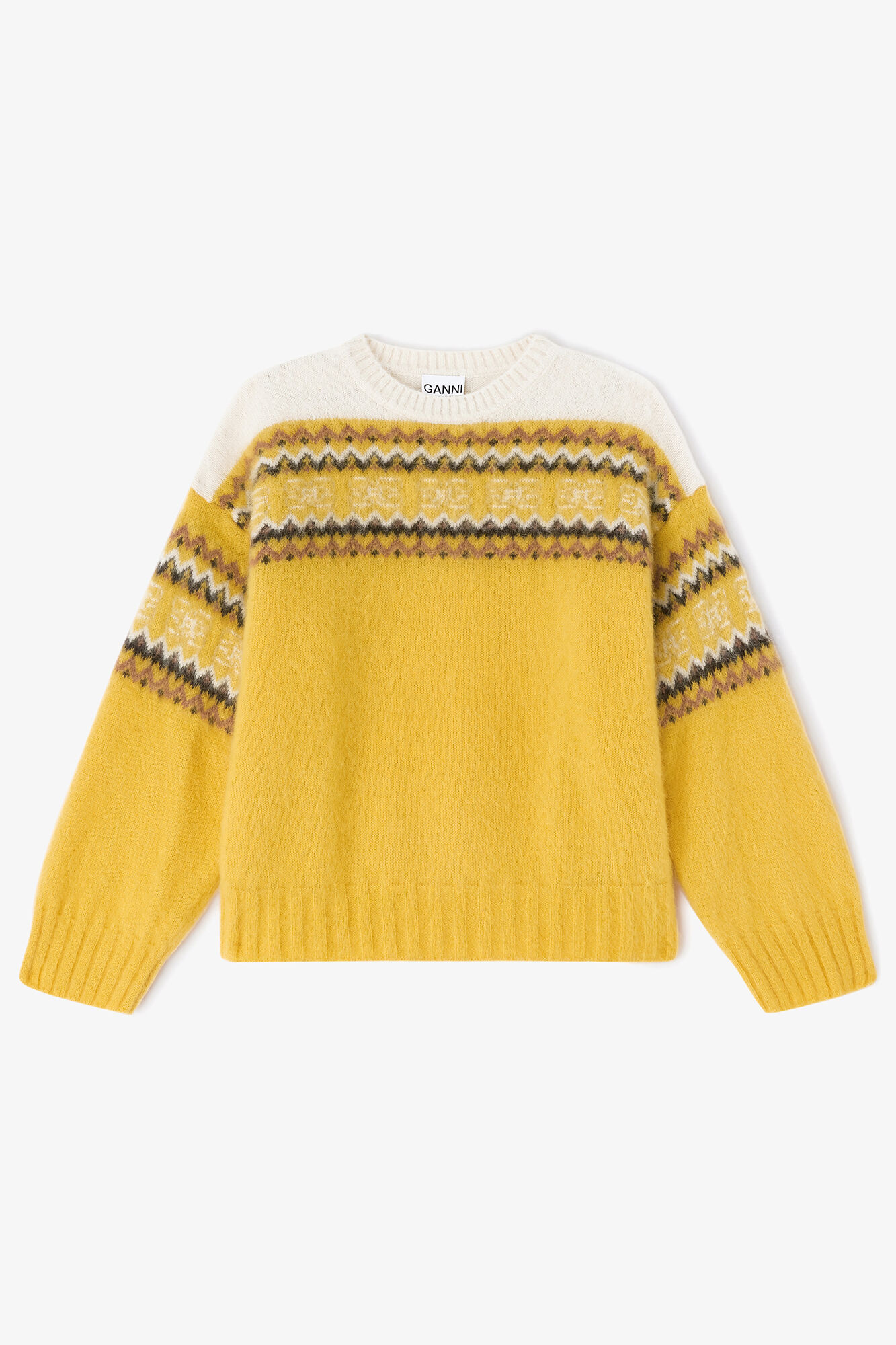 Yellow Intarsia Sweater | GANNI US
