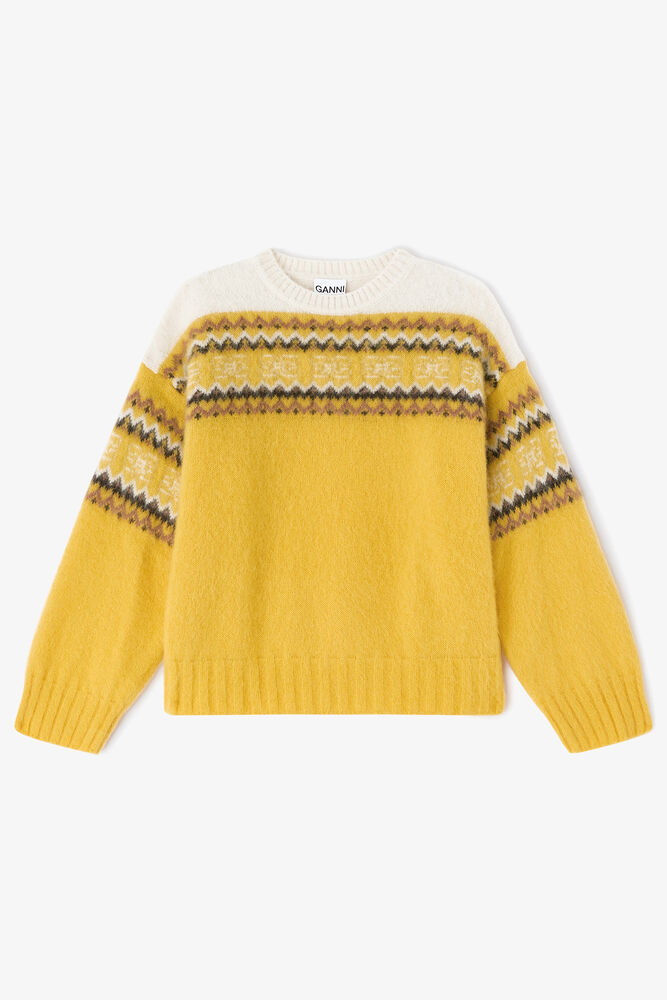 Pull jaune Intarsia, Blazing Yellow