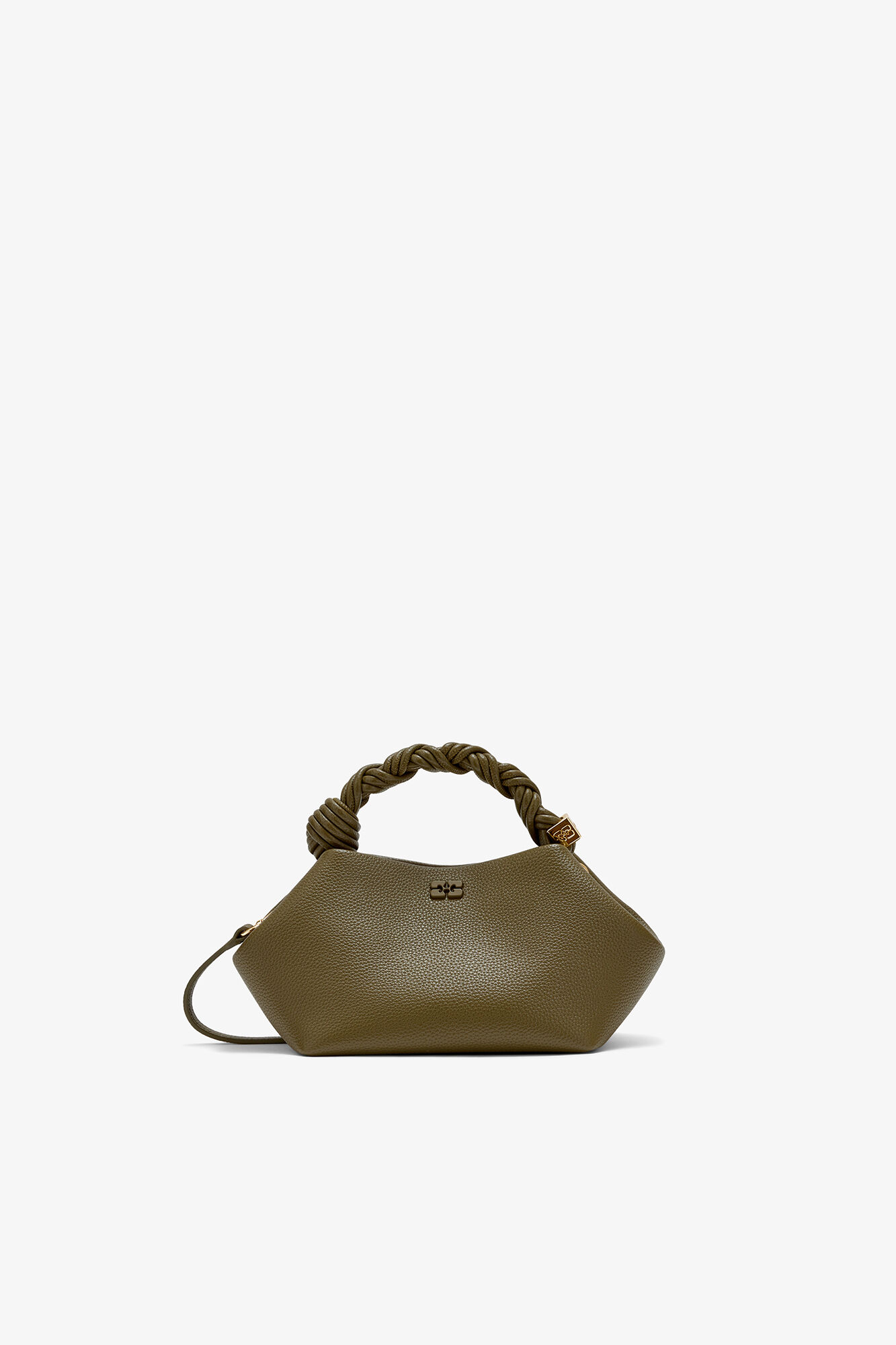 Small Bou Bag（グリーン）, Recycled Polyester, in colour Military Olive - 1 - GANNI