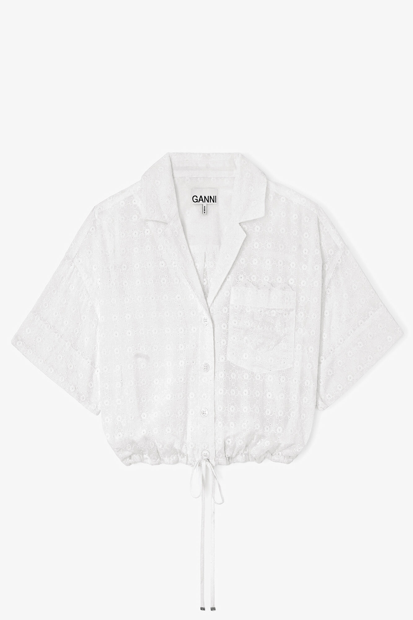 Shirt in White Broderie Anglaise | GANNI US