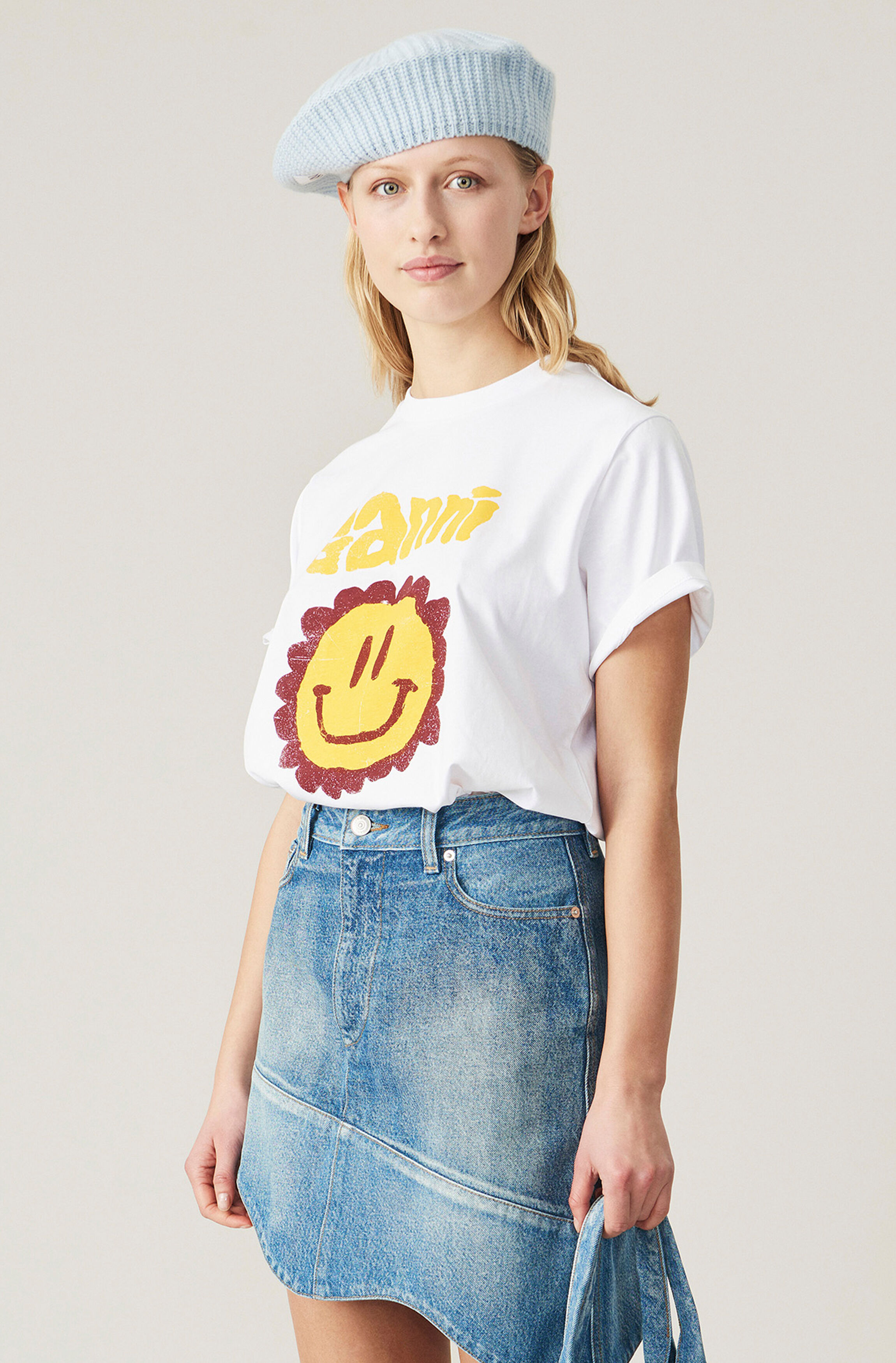 가니 스마일 플라워 반팔 티셔츠 별똥별 이성경 착용