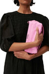 Pillow Baguette Bag , Leather, in colour Cyclamen - 5 - GANNI