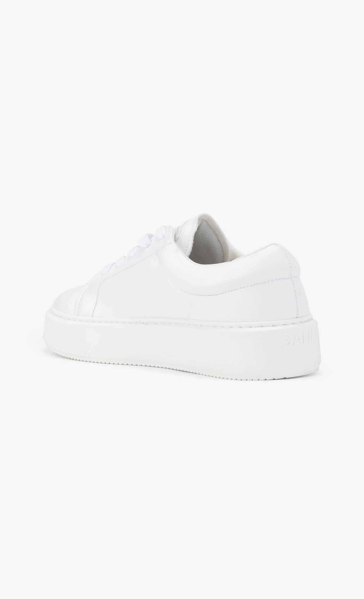 Sporty Sneakers, Vegan Leather, in colour Egret - 2 - GANNI