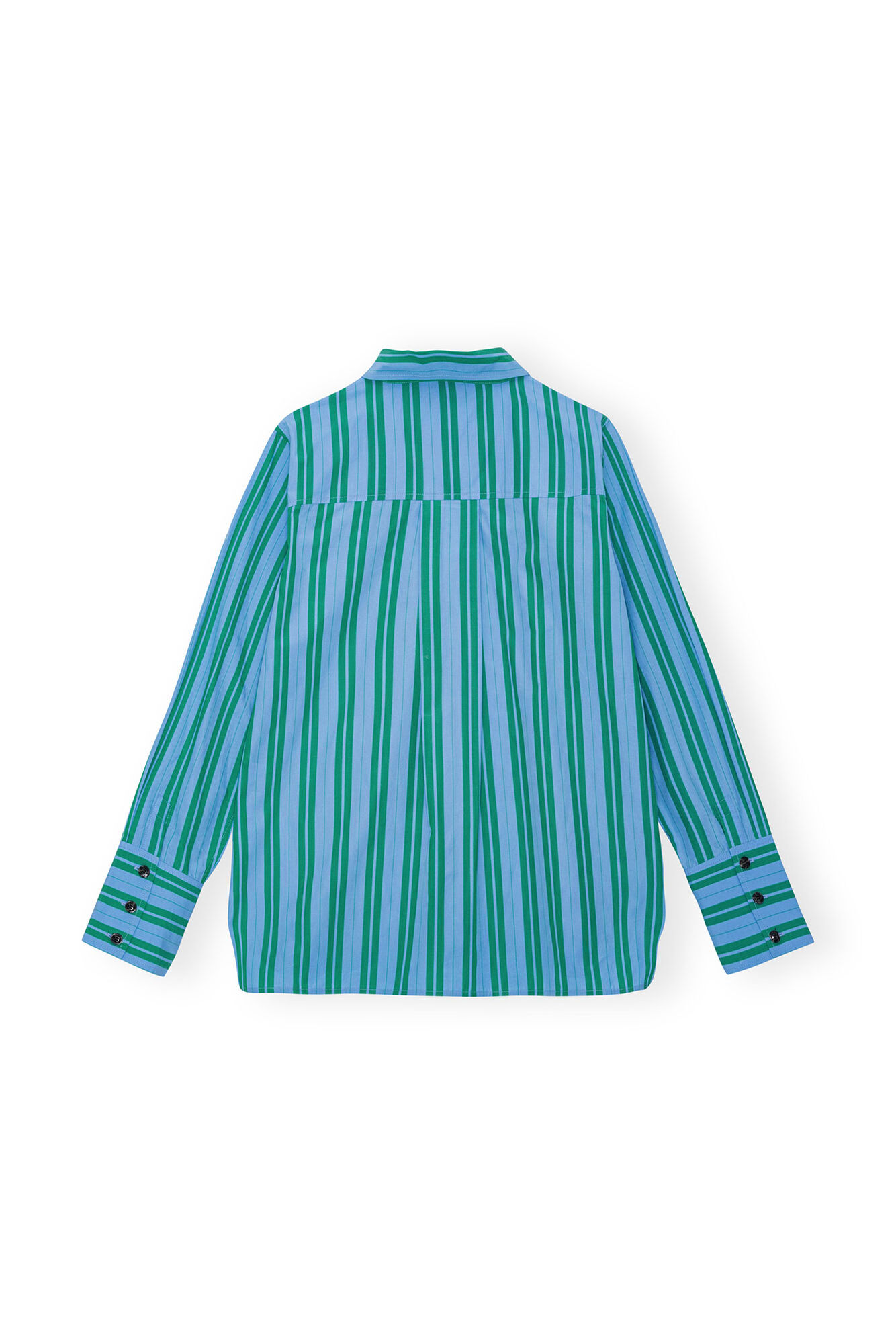 Re-cut Striped Cotton Shirt, Cotton, in colour Silver Lake Blue - 2 - GANNI