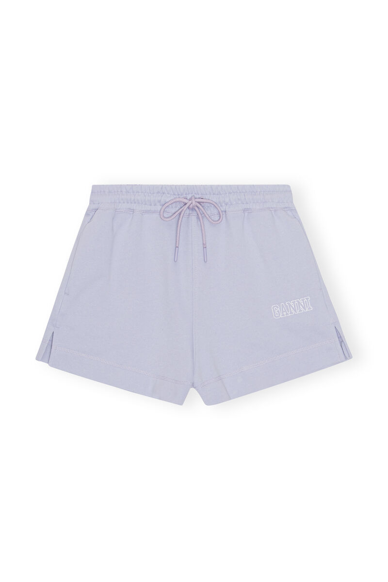 Drawstring Shorts, Organic Cotton, in colour Cosmic Sky - 1 - GANNI