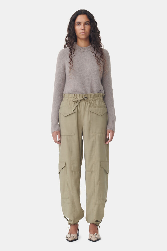 Light Slub High Waist Pocket Pants
