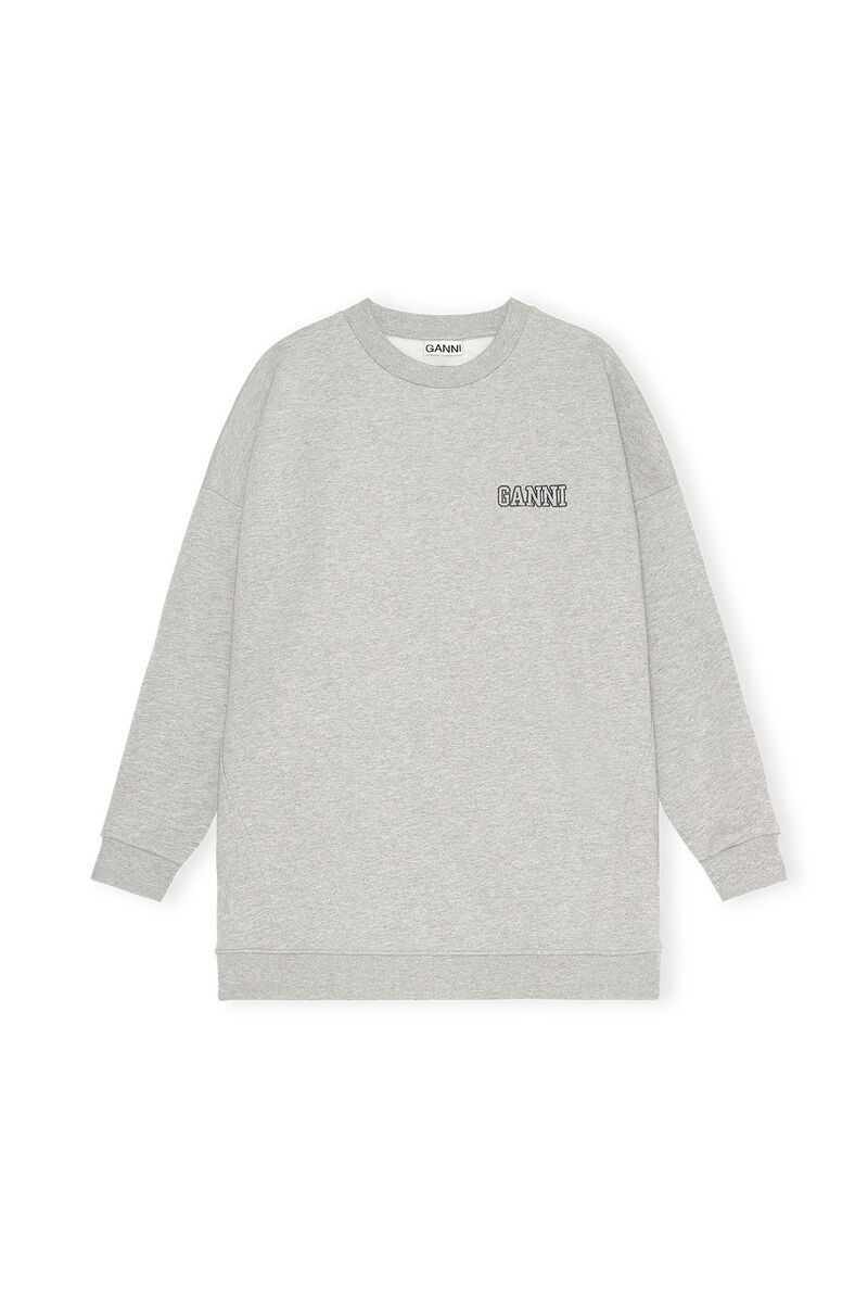 Software Isoli Oversized Sweatshirt, Cotton, in colour Paloma Melange - 1 - GANNI