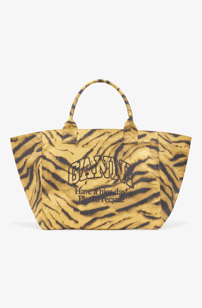 Zebra Print XXL Tote, Khaki