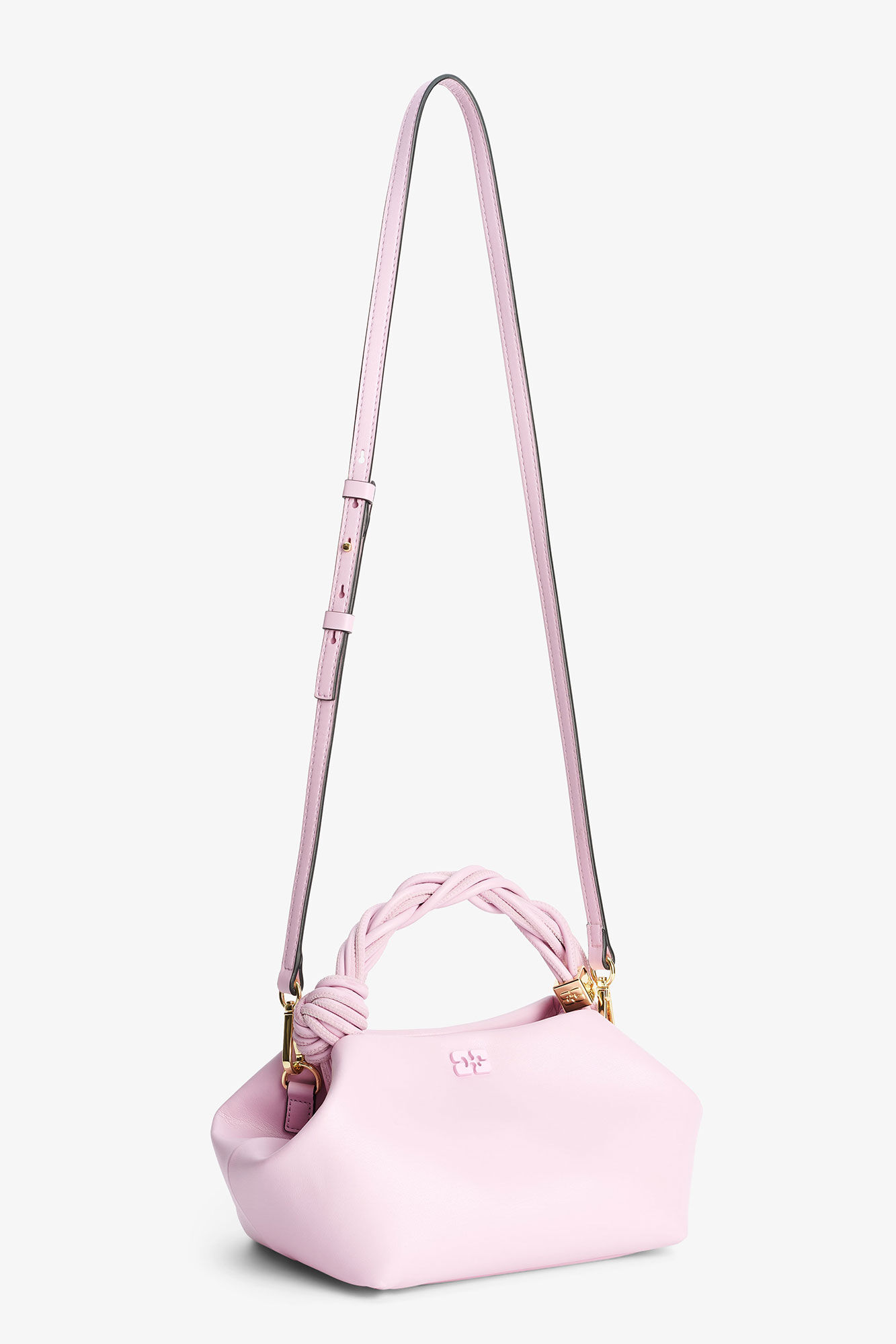 Light Pink Small GANNI Bou Bag, Polyester, in colour Pink Nectar - 7 - GANNI