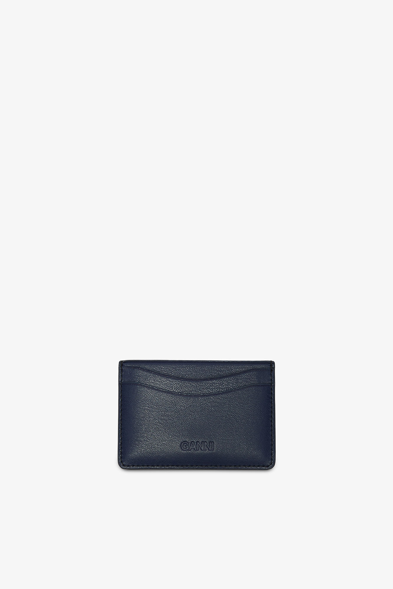 Bou Card Holder with Bear, Recycled Leather, in colour Black/Iris - 2 - GANNI