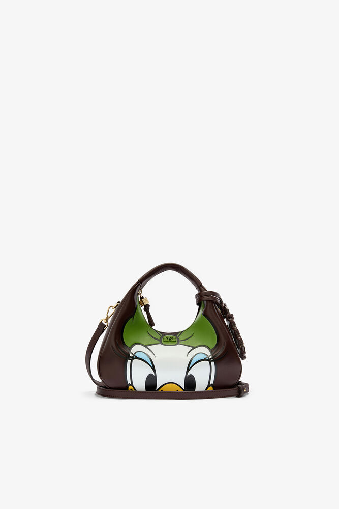 Daisy Duck Mini Hobo Bag in Brown, Seal Brown
